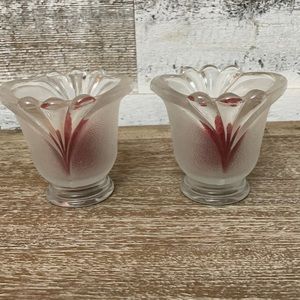 Set of two Crystal Clear Candle Holders